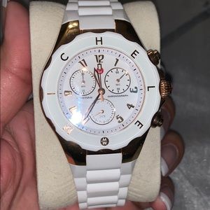 Michele gold and white jelly watch